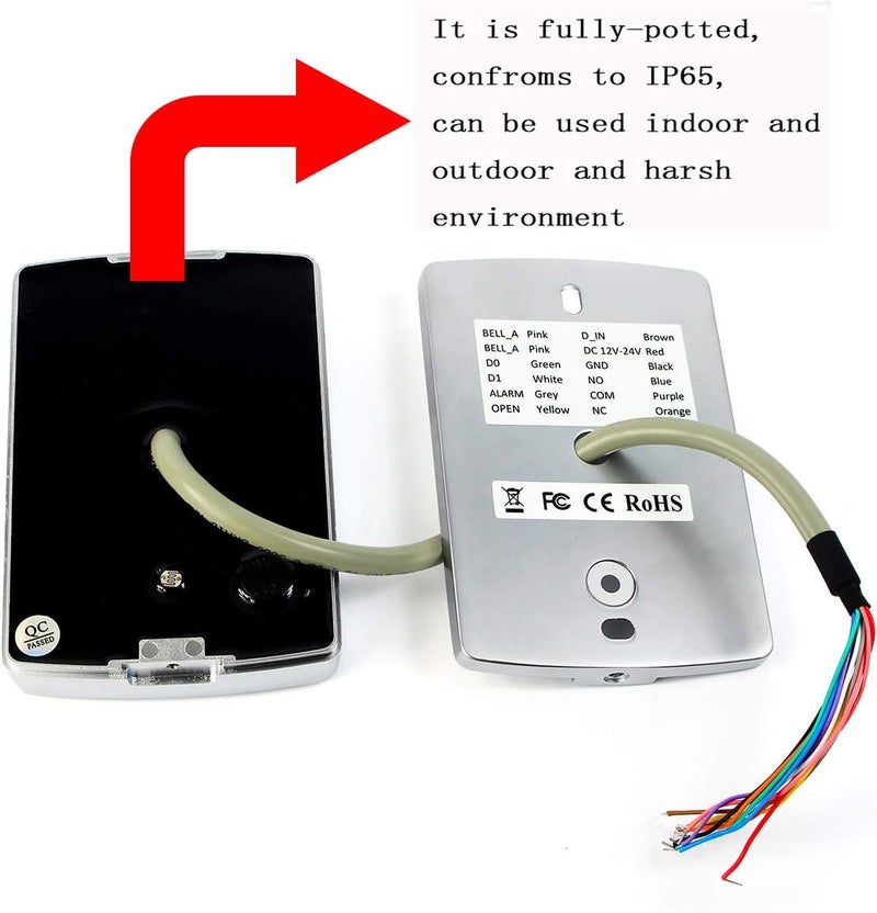 Retekess لوحة دخول بدون مفتاح T-AC04، لوحة تحكم الوصول، لوحة مفاتيح الباب، لوحة مفاتيح RFID برمز PIN Wiegand 26، مقاومة للماء IP68، 2000 مستخدم - Image 3
